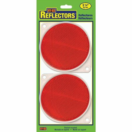 HY-KO 3-1/4 In. Dia. Round Red Bracketed Nail-On Reflector, 2PK CDRF-3R
